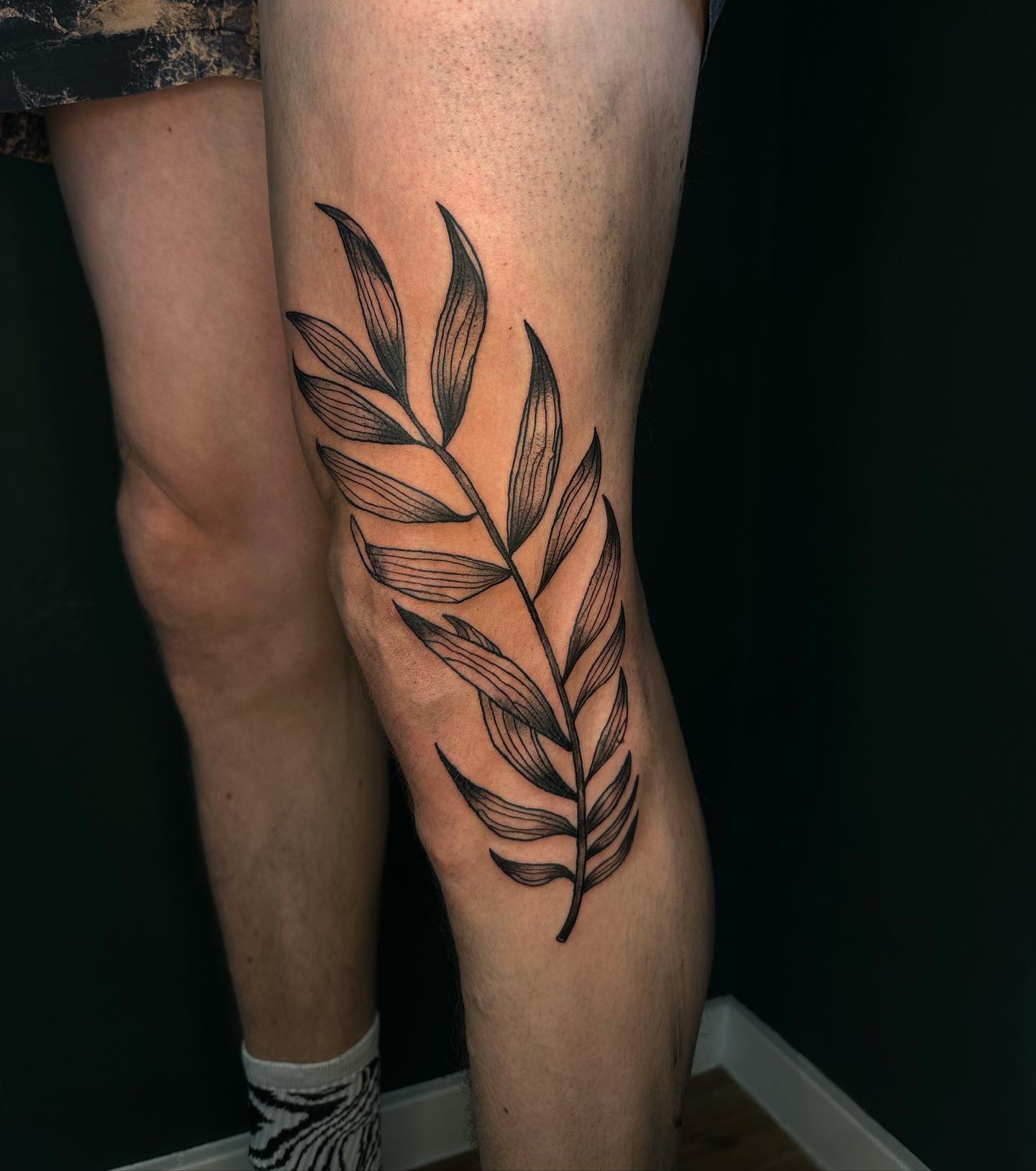_bamboo leaf _ 
.
.
#tattoo #tattoos #black #blackworktattoo #illustration #leaf